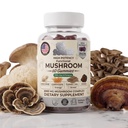 Premium Mushroom Blend - High Potency Lion's Mane, Cordyceps & Chaga - Nootropic Focus, Immune Support & Energy - Fruiting Body Extract - Manufacturer Direct - Made in USA - 60 Gummies