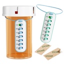2 Pack Pill Reminder, Lanyad or Sticker, Twice Daily/Weekly Pill Tracker | 7 Day AM PM Weekly Medication Tracker for Elderly, No batteries Required，2 Times a Day Blue & Green