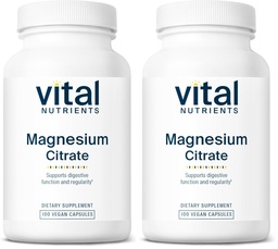 Vital Nutrients Magnesium Citrate 150mg | Promotes Relaxation | Supports Sleep, Bone, Heart, Muscle, Kidney, & Nerve Health* | Vegan Supplement | Gluten, Dairy, Soy Free | 100 Capsules (Pack of 2)