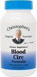 Christopher's Original Formulas Blood Circ Formula Capsules, Herbal Supplement for Cardiovascular & Circulatory Wellness, 100 Capsules