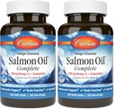 Carlson - Salmon Oil Complete, 700 mg Omega-3s + Astaxanthin, Cardiovascular Support, Brain Function & Joint Health, 60 Softgels (Pack of 2)