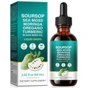Soursop Bitters Liquid Drops with Soursop Extract, Ashwagandha, Sea Moss, Oregano, Black Seed Oil, Turmeric & Moringa Support Immune Wellness Antioxidant & Digestion Healthy, 2 FL Oz