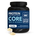 Core Med Science Grass Fed Whey Protein Powder - NSF Certified for Sport | 25g of Premium Whey Protein Isolate with Digestive Enzymes for Immune Support, Bone Health, Bloating & Digestion – Vanilla