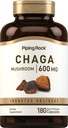 Piping Rock Chaga Mushroom Capsules | 600mg | 180 Count | Herbal Supplement | Non-GMO, Gluten Free