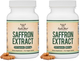 Saffron Supplement for Focus - Saffron Extract 88.5mg Vegan Capsules (210 Count) – Supports Focus and Vision, Including Retina and Lens – Herbal Dietary Supplement by Double Wood (Pack of 2)
