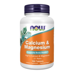MAINTENANT Aliments suppléments, calcium et magnésium 2:1 Rapport, puissance élevée, soutient la santé osseuse*, 100 comprimés