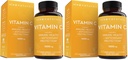 Viva Naturals Vitamin C, 1000 mg, 250 Vegetarian Capsules – with Citrus Bioflavonoids & Rose HIPS, Non-GMO for Immune Support & Antioxidant Protection, (Pack of 2)