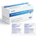 BZK Wipes, Antiseptic Towelettes, Moist Sanitizing Towelettes Designed to Help Clean Minor Wounds, Disposable & Individually Wrapped, 1 Box of 100, with DIN02440903 (4cm*6cm)