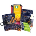 Reliance Medical Burn First Aid Kit - Red Stockholm Bag, Revolutionary Relabel Dressings, Ideal for Kitchens and Hazard Areas