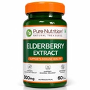 Pure Nutrition Elderberry Extract 500mg Supplement - 60 Veg Capsules | Elderberry Supplement for Immune & Respiratory Health | Supports Seasonal Wellness & Antioxidant Support