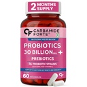 Carbamide Forte 30 Billion CFU Probiotics Supplement with Prebiotics | 16 Probiotic Strains | Daily Probiotic Supplement to support Gut Health & Digestion | 60 Veg Capsules