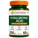 Pure Nutrition Hyaluronic Acid Tablets for Skin Whitening 200mg | Hyaluronic Acid Supplements Supports Skin Hydration, Joint Health & Connective Tissue | for Men & Women - 60 Veg Capsules