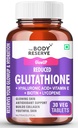 The Body Reserve Japanese L-Glutathione Tablets for Skin Whitening | 500mg Glutathione Supplements with Hyaluronic Acid, Vitamin E, Lycopene & Biotin | Skin Glow & Collagen Support | Sugar-Free, 30 Tablets
