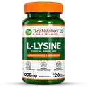 Pure Nutrition L-Lysine 1000mg – 120 Veg Capsules | Essential Amino Acid Supplement | Supports Muscle & Bone Health, Calcium Absorption & Collagen Synthesis