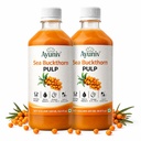 Ayuniv Himalayan Sea Buckthorn Juice 1000ml | Omega 3 6 7 9 | Vitamin C Rich | Natural Antioxidant Drink | Supports Immunity, Gut Health, Skin & Hair | No Added Sugar (500ml * 2)