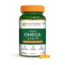 Pure Nutrition Omega 3 Vegetarian Capsules with 3 5 6 7 9 | Plant Based Vegan Omega 3 Supplement with Blend of Seabuckthorn, Flaxseed, Pomegranate, Borage & Olive Oils | Supports Heart, Skin & Joint Health - 60 Softgels