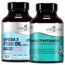 End2End Nutrition Omega 3 Fish Oil capsules and Multivitamin tablets with 33 Vitamins, Minerals and Herbs for Men and Women | Heart, Brain, Eye & Skin Health - (30x2)