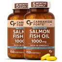 Carbamide Forte Salmon Fish Oil Omega 3 Capsule 1000 mg - Pack of 300 Softgel Capsules