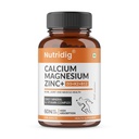 Veg Calcium Magnesium Zinc Supplement with Vitamin D3, K2 MK7 & B12 | Daily Bone, Muscle & Mineral Nutrition for Men & Women - 60 Capsules