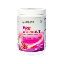 GEN ARC Pre Workout Powder Sour Lychee 400g | 25 Servings | High Caffeine Energy Booster with Citrulline Beta Alanine Taurine | Muscle Pump Focus Endurance Gym Supplement India