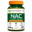 Pure Nutrition NAC (N-Acetyl L-Cysteine) 600mg - 60 Veg Capsules | Powerful Antioxidant Support for Immunity, Lung & Respiratory Health | Enhances Liver Detox, Reduces Oxidative Stress, Boosts Cellular Health for Men & Women