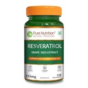 Pure Nutrition Resveratrol 255mg | Resveratrol Supplements with Grape Seed Extract | Antioxidant Support for Heart, Skin & Immunity | Supports Healthy Aging & Cellular Health | 120 Veg Capsules