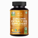 Comfort Curcumin Extract 95% Supplement, Ginger Extract & Black Pepper Extract,1300mg With Curcuma Longa, Turmeric & Ginger Root extract 60Veg Capsules Anti Inflammatory For Joint Health,Heart,Digestion & Weight Management Support & Immunity Plant Based, Clean Label For Men, Women 1300mg, Per Serving