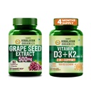 Vlado's Himalayan Organics Grape Seed Extract 500mg + Vitamin D3 K2 MK7 600 IU | Antioxidant, Bone, Calcium & Daily Wellness Support | Plant-Based Veg Supplement Combo