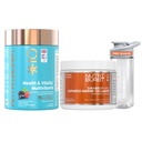 Nutriburst Japanese Marine Collagen Powder (Orange flavor) + Multivitamins A, B, C, D, E & Biotin Gummies | No Added Sugar | For Men and Women | - (Pack of 2)