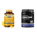 Carbamide Forte Triple Strength Fish Oil 1400mg with Omega 3 900mg & Creatine Mono Hydrate Powder For Lean Muscle Volumization | 90 Softgel Capsules + 83 Serving Unflavoured Powder