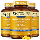 Carbamide Forte Triple Strength Omega 3 Fish Oil Capsule with 495 mg EPA & 330 mg DHA | 60 Softgel Capsules | Supports Heart, Joints and Skin (Pack of 3)