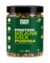 Snack First Roasted Protein Beans Mix Pudina| No onion no garlic | no palm oil | 180G | 40G plant protein mixture | 3 In 1 mix | edamame, soyabeans, blackbeans | high protein | gym snack | healthy snack | crunchy & delicious | high fibre | minerals & vitamins |