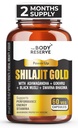 The Body Reserve Shilajit Gold Capsules For Men Himalayan Shilajeet With 24 Carat Gold, Gokshura, Ashwagandha, Kali Musli & Other Herbs For Stamina, Muscle Growth & Energy Ayurvedic 60 Veg Capsules
