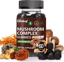 9 en 1 Gommies de champignons avec la Mane de Lion pour les suppléments de focus et d'énergie pour soutenir le système immunitaire Boost Mood & Energy 60 Comte Kombucha Flavor