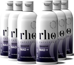 Rho Nutrition Liposomique NAD+ – Supplément liquide conçu pour soutenir l'absorption – Forme active de NAD+ Aide à soutenir la santé cellulaire normale, le vieillissement en santé, le métabolisme énergétique et la vitalité – 6 Pack