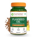 Pure Nutrition Flaxseed Oil Supplement with Omega 3, 6 & 9 | Omega 3 Vegetarian Capsules 1000mg | Vegan Omega 3 & Plant Based Omega 3 Supplement for Men & Women for Healthy Heart, Brain, Bones & Joint Health -120 Capsules