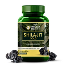 Vlado's Himalayan Organics 100% Pure shilajit with 24 Carat Gold Bhasam - 1100 MG/ Serving Capsules with Ashwagandha, Safed musli, Kaunch beej , Gokshura , Rajat & Swarnat Bhasma +12 more Higy potency Ayurvedic herbs I Extract,75% Fulvic Acid,85+ Trace Minerals | 10x More Powerful Shilajit/shilajeet I Boosts strength, Stamina, Power and Performance , Faster Muscle Recovery ,Restores Vigor and Vitality , Supports Healthy Testosterone Levels , For All Day Energy & Stamina - 60 Natural Capsules