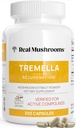 Real Mushrooms Tremella Mushroom Capsules – Organic Tremella Extract from Fruiting Body – Vegan, Non-GMO, No Fillers – for Daily Wellness Routine – 300 Count Mushroom Blend Supplements