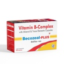 Vitamin B-Complex with Mineral & Trace Elements Capsules | Becozeal-PLUS - Vitamins with B1, B2, B6, B12 & Folic Acid | Supports Hair Growth, Energy & Overall Health for Men & Women | 30/60 Capsules (1 count (Pack of 30))