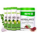OZiva Plant Based HerBalance for PCOS Supplements for Women 250g and ACV Moringa for Weight Loss|3-in-1 Fat Oxidation Formula, 60 Effervescent Tablets (Green Apple) (Pack of 4)