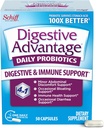 Avantage digestif Probiotiques pour la santé digestive, probiotiques quotidiens pour les femmes et les hommes, soutient la santé gustative, le bloom occasionnel et la diarrhée, le malaise abdominal mineur, et le soutien immunitaire, 50ct Capsules