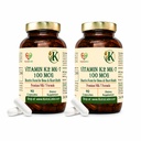 Vitamin K2 (as MK-7 Menaquinone-7) (Pack of 2) – High Bioavailability Formula for Bone Strength, Calcium Absorption & Heart Health | Supports Arterial Flexibility | 180 Veg Capsules | Non-GMO & Gluten-Free