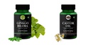 Ginkgo-biloba-vegetarian-capsules, Castor-oil-vegetarian-capsules Combo | Convenient Nutrition & Wellness Routine | Multi-Product Pack