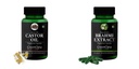 Castor-oil-vegetarian-capsules, Brahmi-vegetarian-capsules Combo | Convenient Nutrition & Wellness Routine | Multi-Product Pack