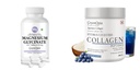 Magnesium-glycinate-forte-tablets, Marine-collagen-peptides-powder-blueberry Combo | Convenient Nutrition & Wellness Routine | Multi-Product Pack