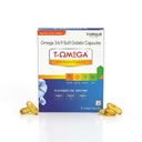 T-Omega Flaxseed Oil 1000mg | Omega 3-6-9 Essential Fatty Acid Supplement for Heart, Brain, Joint, and Eye Health Pack of 1