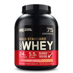 Optimum Nutrition Gold Standard 100% Whey Protein Powder, Strawberry Banana, 5 Pound (Packaging May Vary)