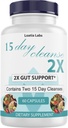 15 Day Cleanse 2X - Double Gut & Colon Support - Advanced Gut Cleanse Detox pour les femmes et les hommes avec Alfalfa, Cascara Sagrada, Probiotiques & Psyllium Husk - Non-OGM - Fabriqué aux États-Unis - 60 Capsules (1 bouteille)