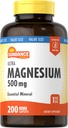 Sundance Magnesium Supplement | 500mg | 200 Count | Vegetarian, Non-GMO and Gluten Free | Magnesium Oxide
