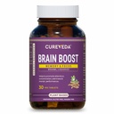 Cureveda Herbal Brain Boost Tablet for Brain & Memory Wellness | Extracted with Brahmi and Liquorice | Improves Learning, Memory Retention | Vegetarian | Gluten & Paraben Free (30 Tablets)